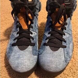 Jordan Blue and Black Denim Sneakers